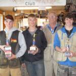 Winners of the junior event (left to right) are Nick Vrevich (1st place), Cody Crawford (2nd place), Mark Vore, Devin Vore (3rd place). Thank you to everyone that participated, and to the Vore Family for putting together this event!